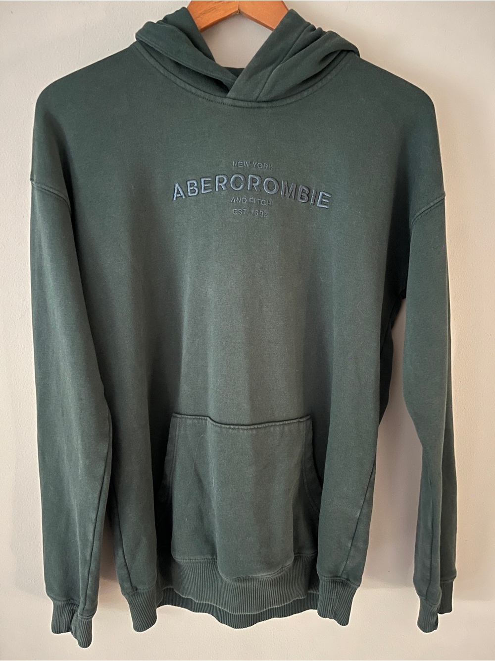 abercrombie kids dark green pullover hoodie
